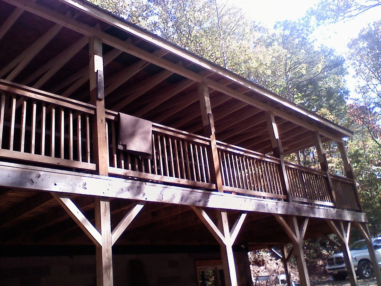 Timber framing under a new elevated porch and deck — Roof Leak Repair in Hunter by Roofing Brothers